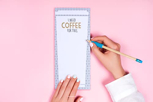 Graphique Magnetic Notepad - I Need Coffee For This Grocery and Shopping List - Fun Decorative To-Do List - Perfect House Warming Gifts - 100 Tear off Sheets (4" x 9.25" x .5") - Image 2