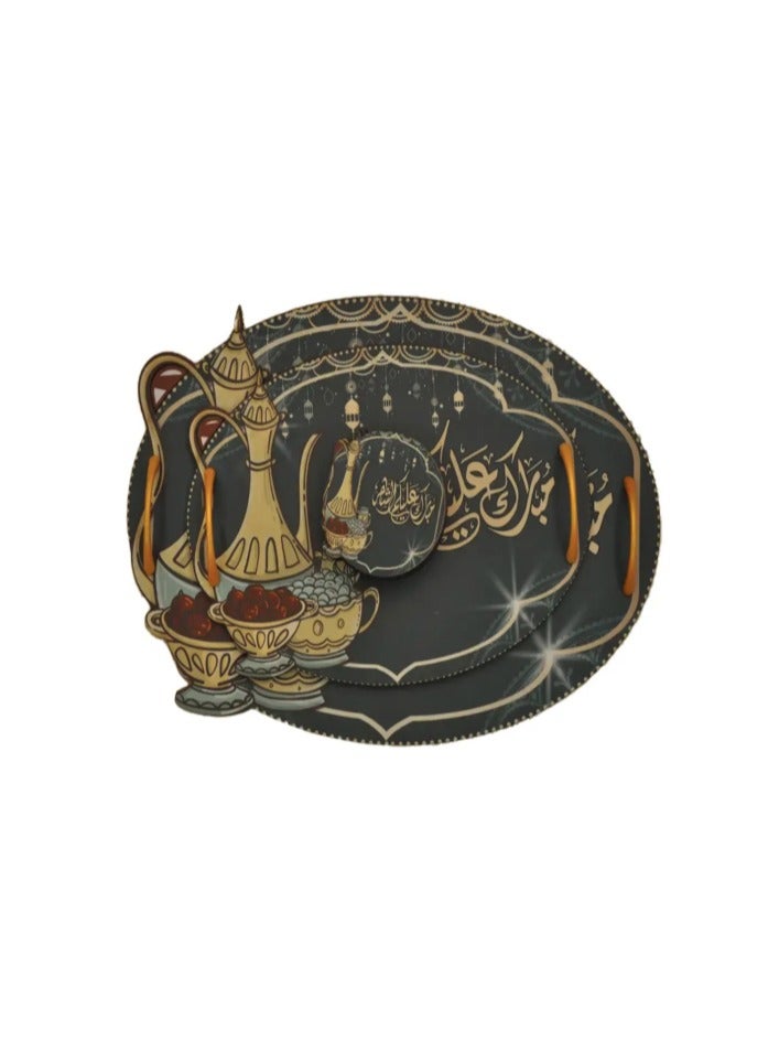 Serving set: 2 trays and 6 drink coasters