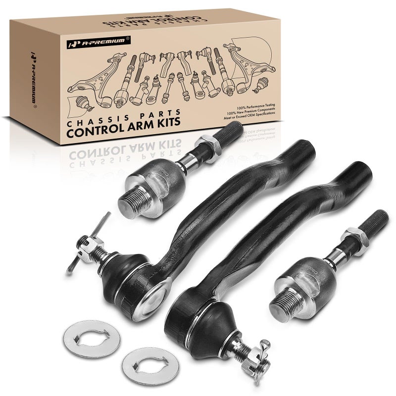 A-Premium A-Premium Set of 4, Front Inner & Outer Tie Rod End Kit, Compatible with Honda Accord 2008 2009 2010 2011 2012  - Image 1