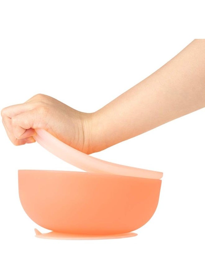 Olababy 100% Silicone Suction Bowl with Lid for Independent Feeding | First Stage Self Feeding Essential for Toddlers and Kids| Baby Led Weaning Snack Feeder | Food Container and Storage | - Image 4