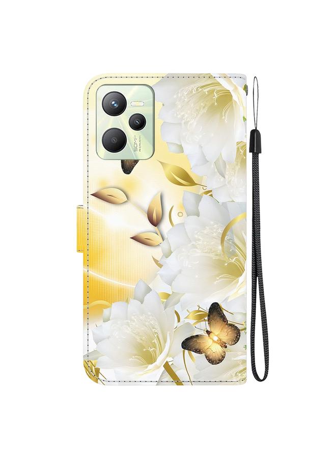 اس-توب جراب هاتف Realme C35 من الجلد برسومات ملونة وملمس كريستالي - Image 3