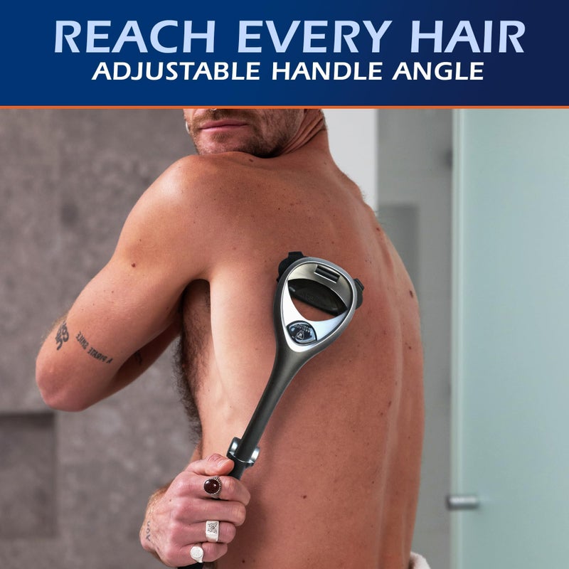 Bakblade 2.0 SilverBak Back Shavers for Men: DIY Hair Shaver, Safety Blade Technology & Ergonomic Handle, Wet & Dry Shaving (Extra Blades Included) - Image 2