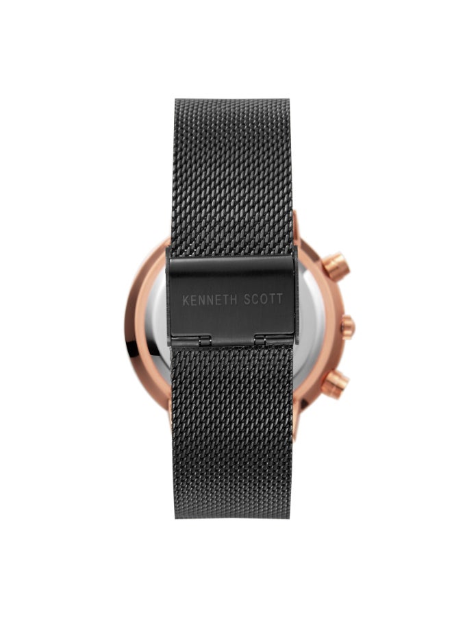 KENNETH SCOTT Men's Mesh Multi Function Watch K22133-KMBB - 41 mm  - Image 2