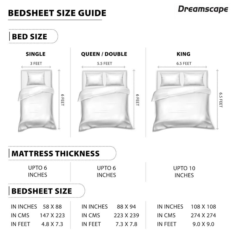 Dreamscape 100 Cotton Double Bedsheet with 2 Pillow Covers Size 86 x 98 inches 140 TC Colour Purple - Image 4
