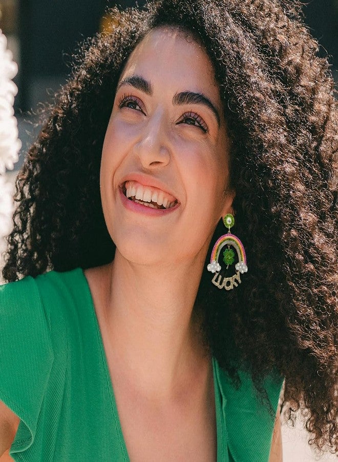 Madison Tyler St.Patrick's Day Dangle Earrings for Women | Fun Green Clover Earrings | Rainbow Lucky Rhinestone Earrings | St.Patrick's Day Party Jewelry Gifts - Image 4