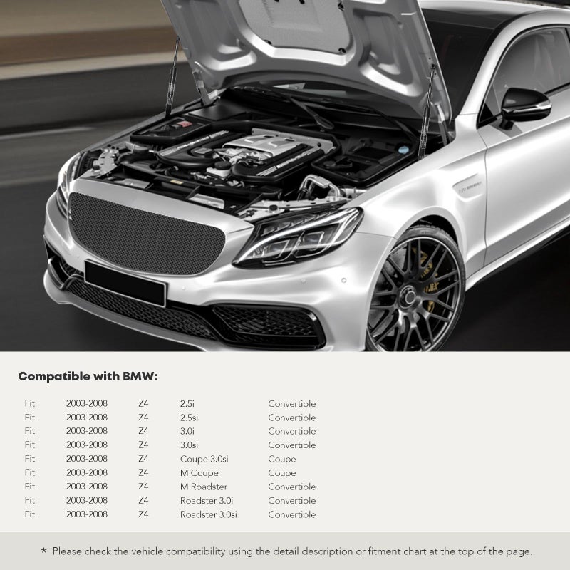 YHTAUTO Set of 2 Front Hood Lift Supports Struts Gas Springs Shocks Replacement for BMW Z4 2003-2008 E85 Convertible E86 Coupe - Image 2