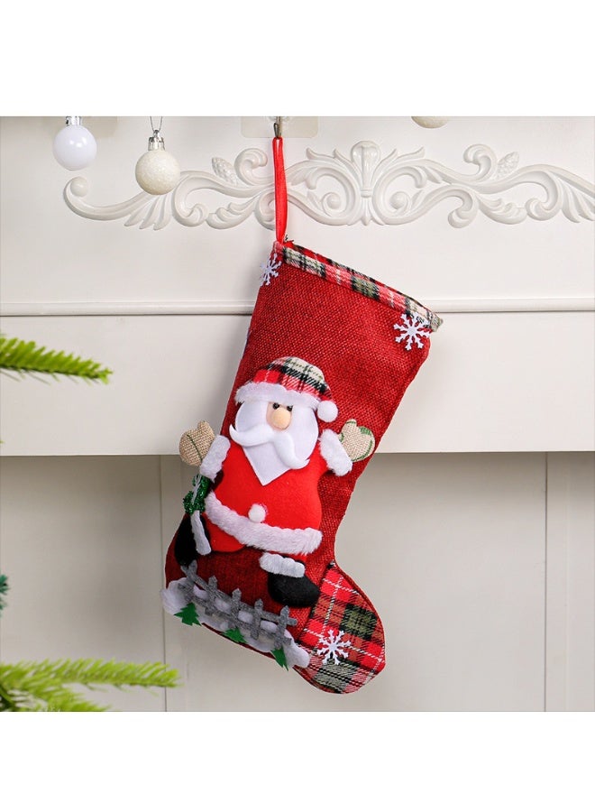 Loquat Christmas Stocking Bags Xmas Fireplace Hanging Socks Boots for Holiday Christmas Decoration - Image 1
