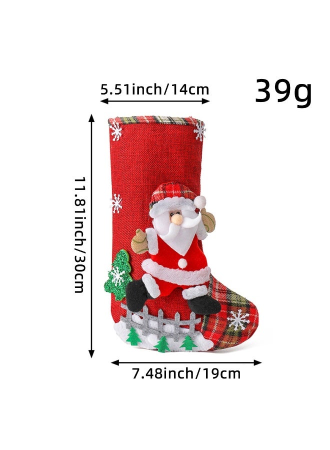 Loquat Christmas Stocking Bags Xmas Fireplace Hanging Socks Boots for Holiday Christmas Decoration - Image 2