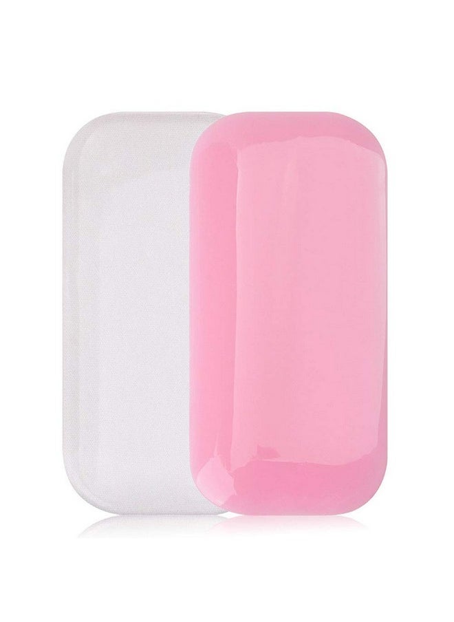 Teensery 4 Pcs Rectangle Eyelash Extension Pad Silicone False Lash Eyelash Stand Tray Holder Forehead Sticker For Eyelash Extension Supplies (2 Clear & 2 Pink)  - Image 1