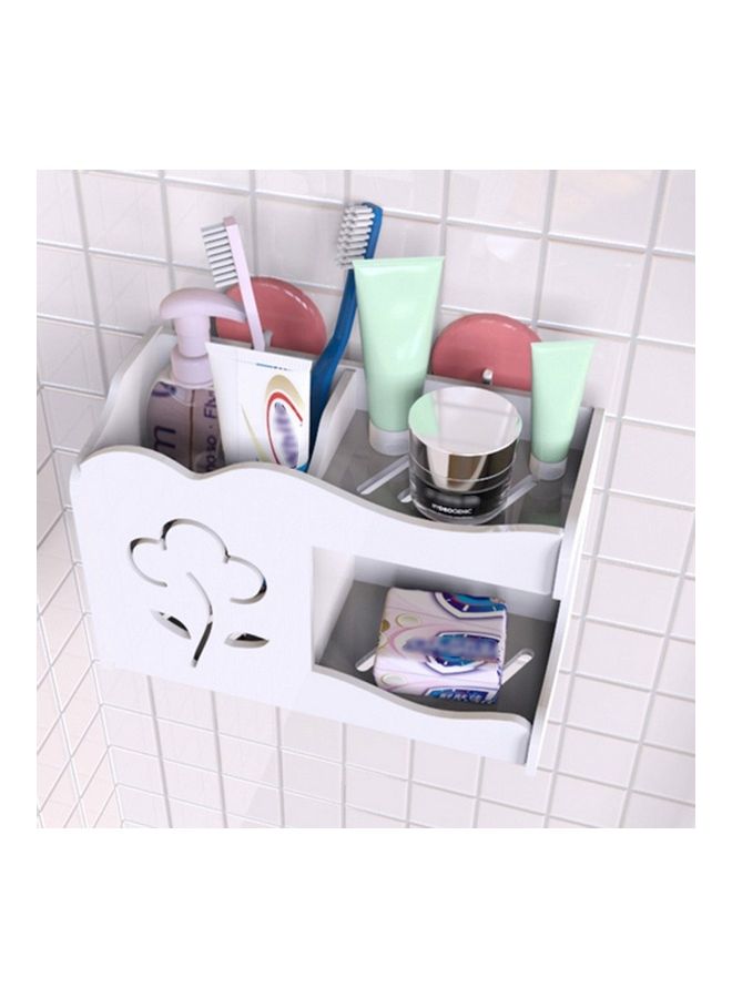 NIBEMINENT 3-Compartment Wall Mounted Bathroom Storage Rack White 8 x 5cm