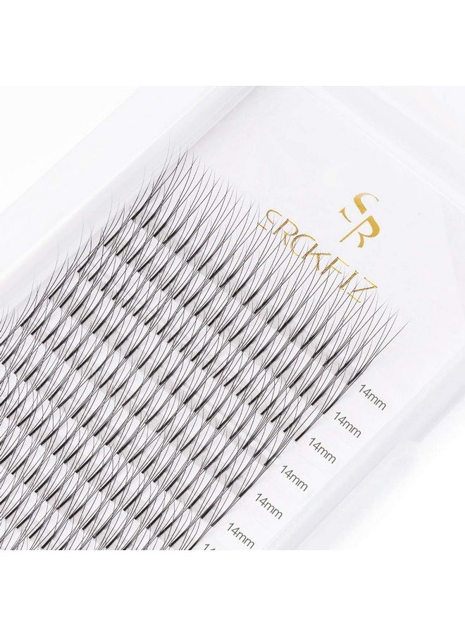 SRCKFIZ SRCKFIZ 3D Volume Eyelash Extensions C D Curl 0.10mm Russian Volume Individual Lash Extensions Premade Volume Fans DIY Cluster Eyelash Extensions Supplies for Professional Use (3D-C-0.10, 14mm)  - Image 1