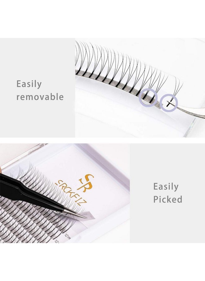 SRCKFIZ SRCKFIZ 3D Volume Eyelash Extensions C D Curl 0.10mm Russian Volume Individual Lash Extensions Premade Volume Fans DIY Cluster Eyelash Extensions Supplies for Professional Use (3D-C-0.10, 14mm)  - Image 5