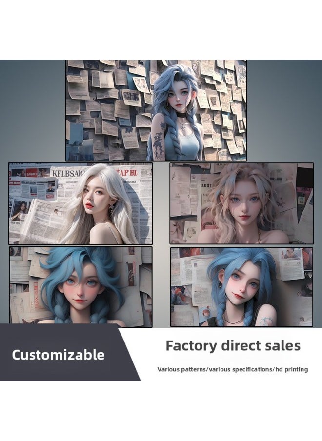 Generic - Jinx Oversized Mouse Pad Dirty Resistant Animation Home Computer Game Table Pad E-Sports Non-Slip Edge Wrist-Color:900*400*2-Pattern:Jinx-mouse Pad-31 - Image 1
