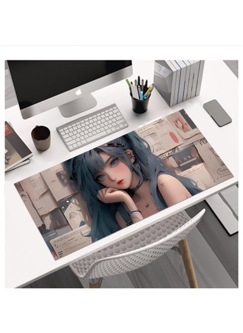 Jinx Oversized Mouse Pad Dirty Resistant Animation Home Computer Game Table Pad E-Sports Non-Slip Edge Wrist-Color:900*400*2-Pattern:Jinx-mouse Pad-31