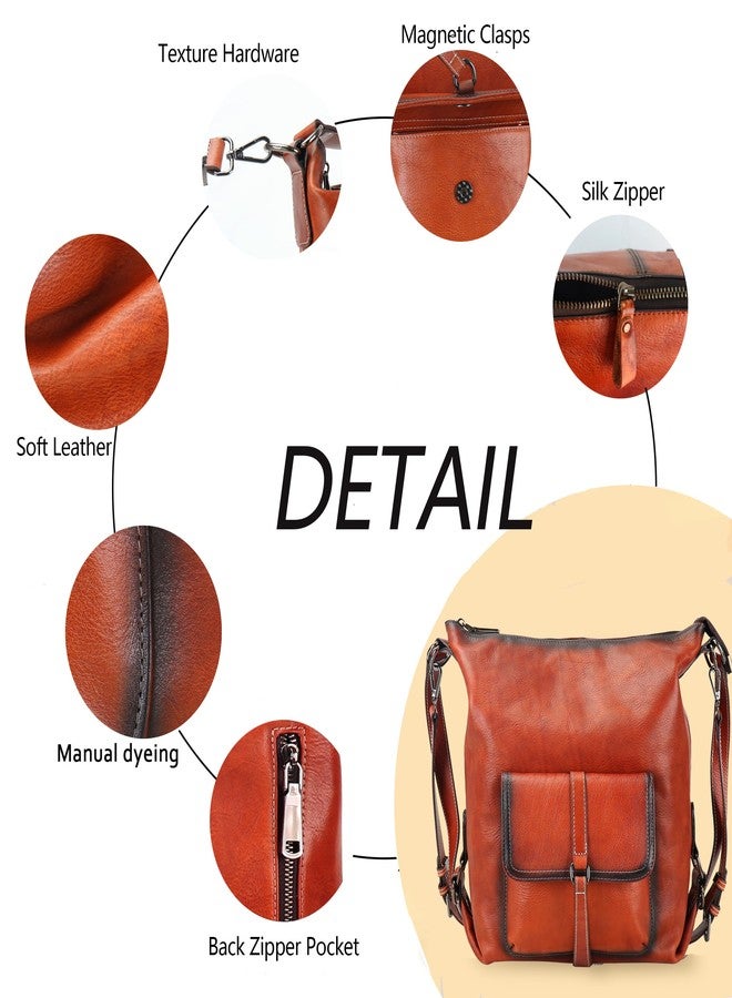 LETEULO Hobo Bag for Women Crossbody Bag Backpack Purse and Handbag Leather Shouler Bags (Brown) - Image 5