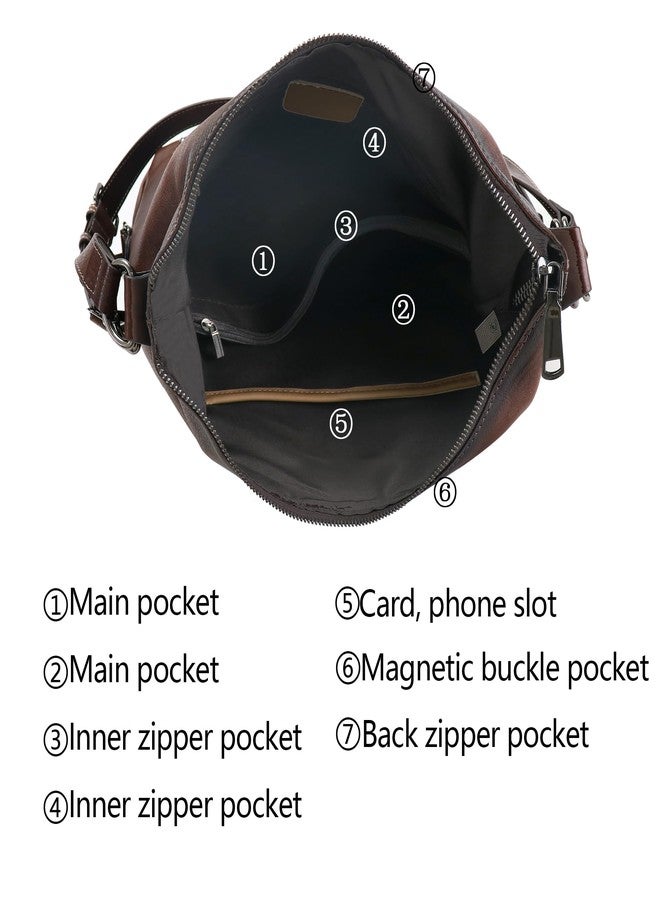 LETEULO Hobo Bag for Women Crossbody Bag Backpack Purse and Handbag Leather Shouler Bags (Brown) - Image 4