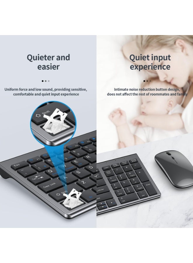 SPECTON Rechargeable Keyboard and Mouse Wireless,USB A & Type C Receiver 2.4G Mouse and keyboard,Type C charging(English+Arabic) - Image 5