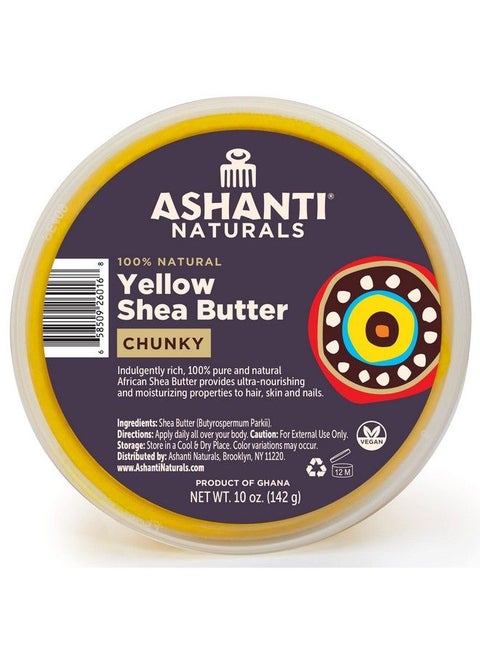 Yellow Chunky Raw Shea Butter | Unrefined African Shea Butter From Ghana | 100% Natural Moisturizer No Additives 10 Oz