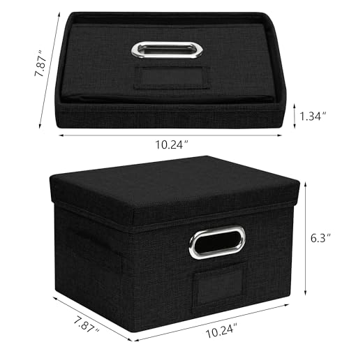 Remowith Greeting Card Organizer and Storage Box with 20 Pcs Adjustable Dividers, Storing Cards with 84 Pcs Labels Perfect for Storing Greeting Cards, Envelopes, Photos 1 Pack Black - Image 2