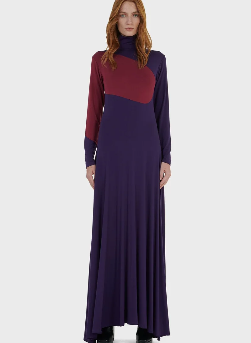 leem High-Neck Jersey Dress