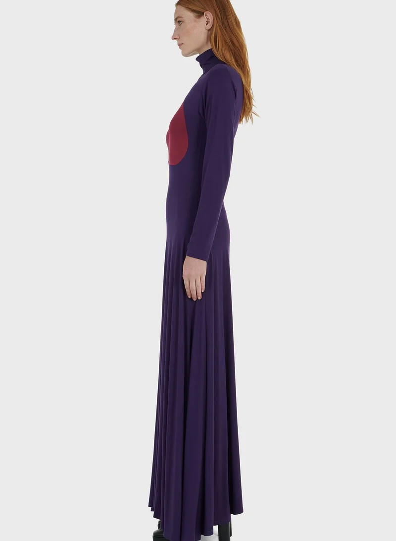 leem High-Neck Jersey Dress
