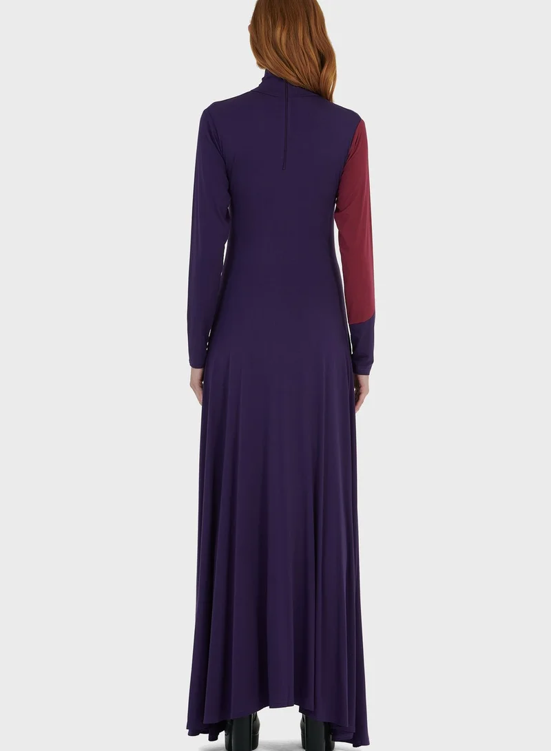 leem High-Neck Jersey Dress