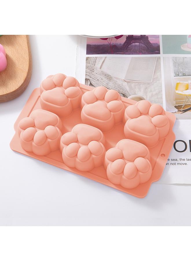 Bluejw Strict Selection Of Food Grade Silicone Baby Cake Mold Cartoon Cat's Claw Footprints Baby Steamed Cake Complementary Food Mold - Image 1