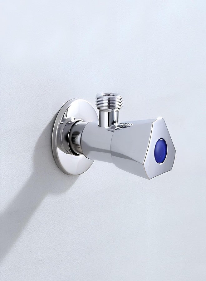 Carnival Brass Angle Cock/Angle Valve For Geyser, Washbasin and Bathroom With Wall Flange | Angular Stop Cock Tap Faucet | Premium Chrome Finish (Pack of 2) - Image 2