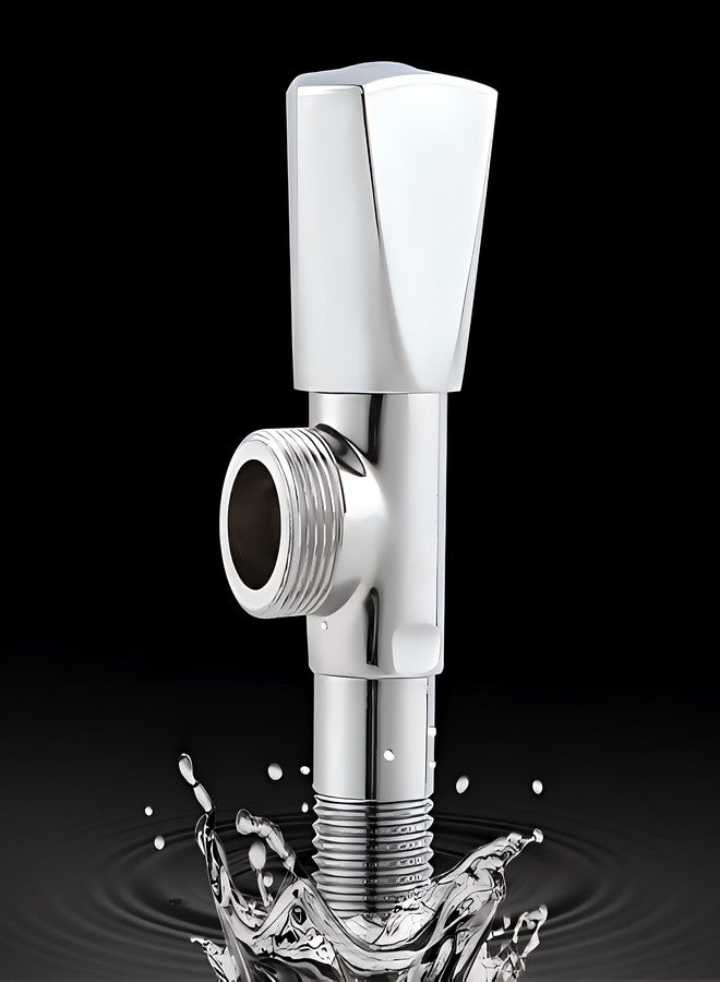 Carnival Brass Angle Cock/Angle Valve For Geyser, Washbasin and Bathroom With Wall Flange | Angular Stop Cock Tap Faucet | Premium Chrome Finish (Pack of 2) - Image 5