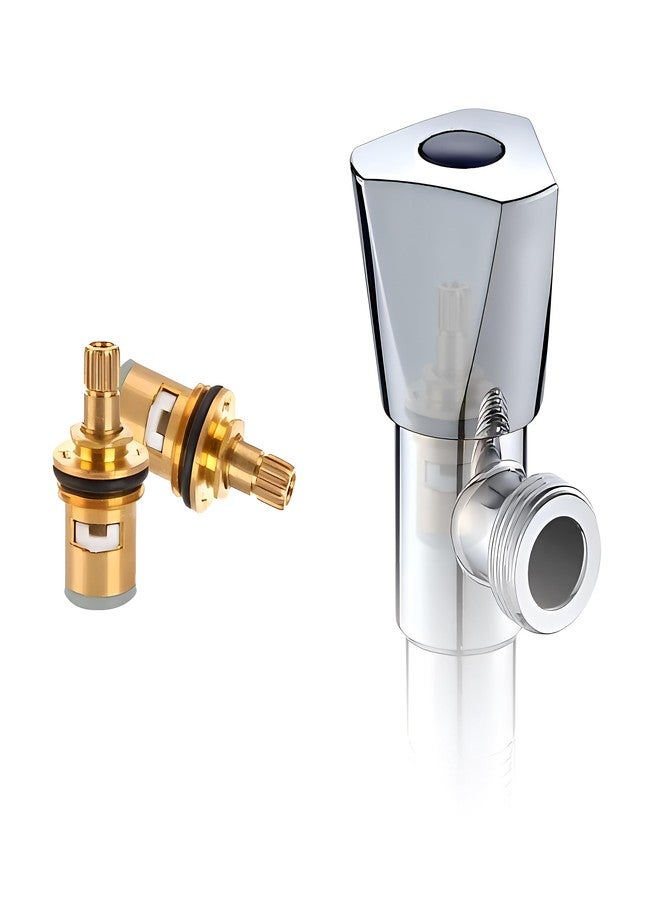 Carnival Brass Angle Cock/Angle Valve For Geyser, Washbasin and Bathroom With Wall Flange | Angular Stop Cock Tap Faucet | Premium Chrome Finish (Pack of 2) - Image 3