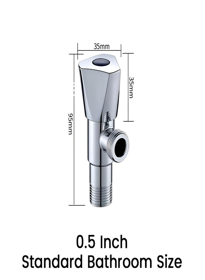 Carnival Brass Angle Cock/Angle Valve For Geyser, Washbasin and Bathroom With Wall Flange | Angular Stop Cock Tap Faucet | Premium Chrome Finish (Pack of 2) - Image 4