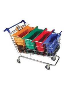 fashionhome 4 Pieces Foldable Shopping Cart Reusable Eco-Friendly Grocery Storage Bags  - Image 3