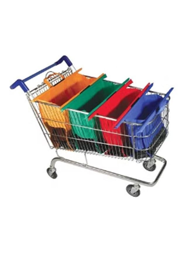 fashionhome - 4 Pieces Foldable Shopping Cart Reusable Eco-Friendly Grocery Storage Bags - Image 1