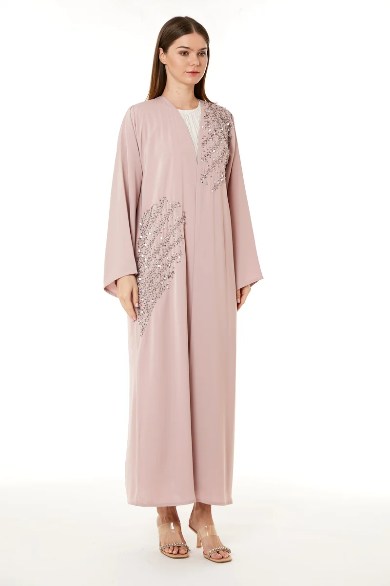 Moistreet Embellished Flared Sleeve Abaya