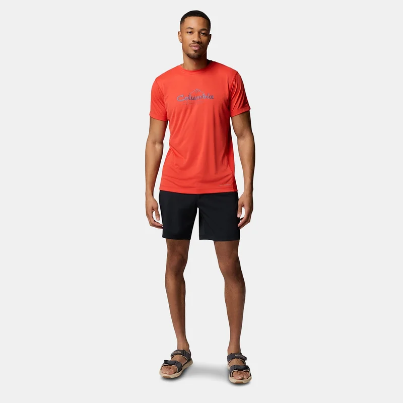 Columbia Orange Men's Zero Rules Light Technical Hiking T-Shirt for Men | Best Price UAE