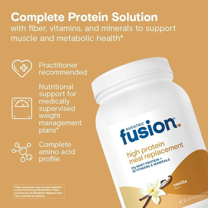 Bariatric Fusion Vanilla High Protein Meal Replacement Shake | 27g Whey Isolate Bariatric Protein Powder | Lactose Free Whey Protein Powder | Gluten and Sugar Free | 21 Servings - Image 2