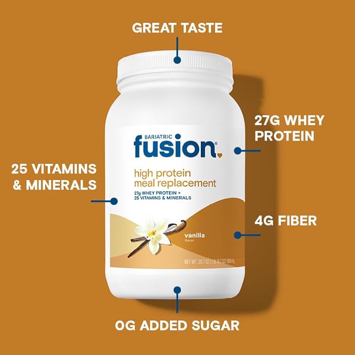 Bariatric Fusion Vanilla High Protein Meal Replacement Shake | 27g Whey Isolate Bariatric Protein Powder | Lactose Free Whey Protein Powder | Gluten and Sugar Free | 21 Servings - Image 3