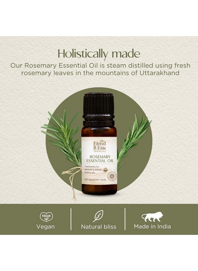 Blend It Raw Apothecary Blend It Raw Apothecary Rosemary Essential Oil | For Hair Growth & Aromatherapy | Pure Steam Distilled | Safe for All Hair Types | 10 ml - Image 2