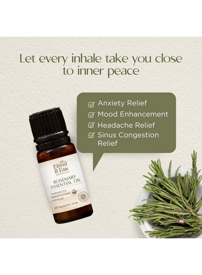 Blend It Raw Apothecary Blend It Raw Apothecary Rosemary Essential Oil | For Hair Growth & Aromatherapy | Pure Steam Distilled | Safe for All Hair Types | 10 ml - Image 4