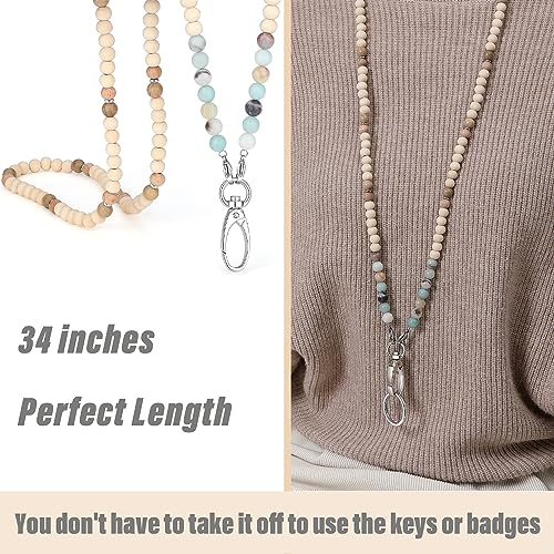 SAM & LORI Lanyards for Id Badges for Women Cute Teacher Lanyard Cruise Lanyard for Ship Cards Beaded Teacher Lanyards for Id Badges and Keys Neck Lanyard Beaded Keychain Lanyard Personalized String - Image 4