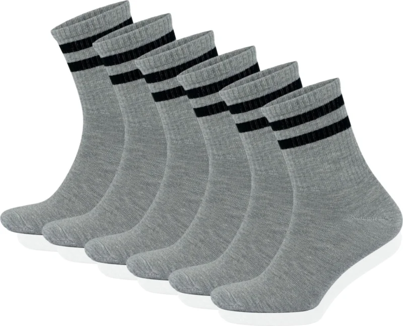 Lüx Kral Lux King Lux King Men's Women's (6 Pairs) Striped College Tennis Socks Cotton Anti-Sweat Socks