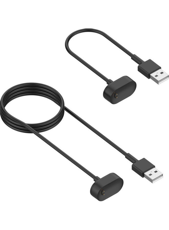 2-Piece Charging Cable Set For Fitbit Inspire/Inspire HR Watch Black - Image 1