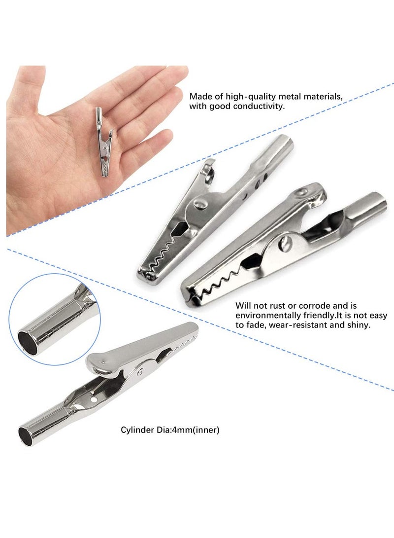 Excefore 100 Pcs Alligator Clips, 2"/50mm Test Lead Crocodile Clips Spring Crocodile Clamps Metal Alligator Clip Spring Clamps for Laboratory Electric Testing Work and Cable Lead Clip - Image 3