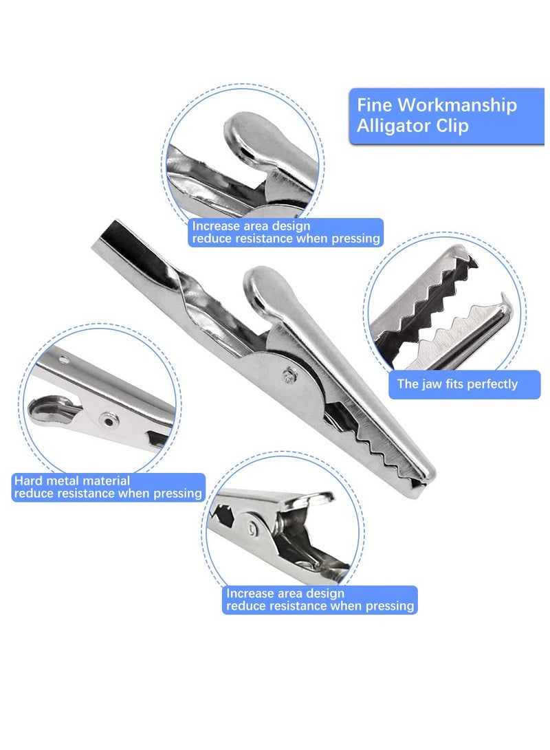 Excefore 100 Pcs Alligator Clips, 2"/50mm Test Lead Crocodile Clips Spring Crocodile Clamps Metal Alligator Clip Spring Clamps for Laboratory Electric Testing Work and Cable Lead Clip - Image 4
