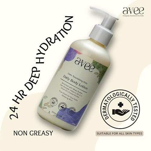 Avee Kids Body Lotion | Oat & Shea | Daily Hydration for Children 5-12 | Paraben & Mineral Oil Free | Dermatologist-Tested | 200 ml - Image 2
