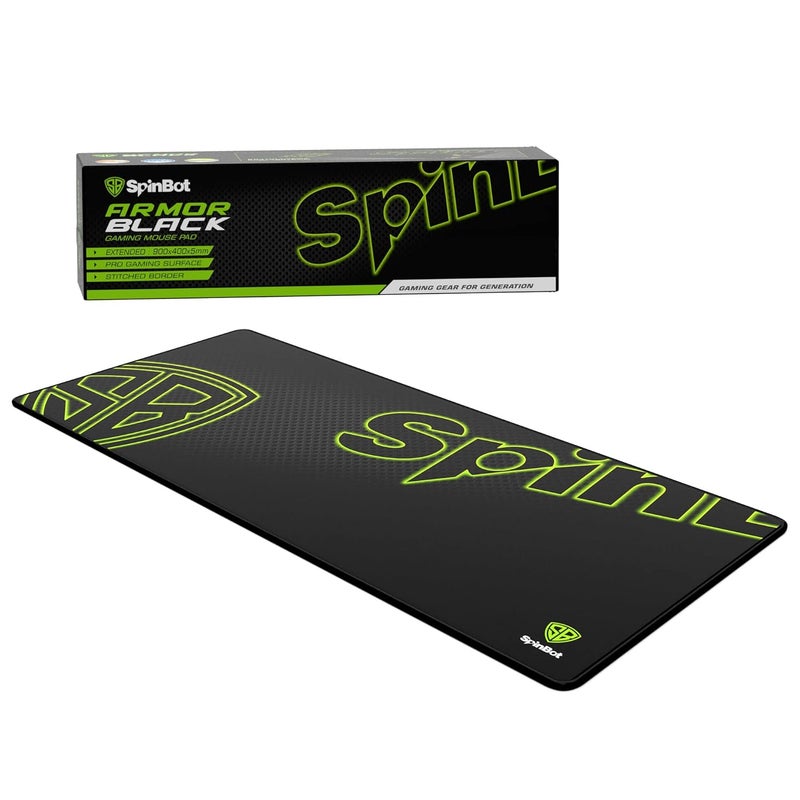 SpinBot وسادة ماوس للألعاب Armor XXL الممتدة – 900ممx400ممx5مم سجادة مكتب كبيرة بسطح سريع، حواف مخيطة، قاعدة مطاطية غير قابلة للانزلاق – وسادة محترف بسماكة 5مم - Image 5