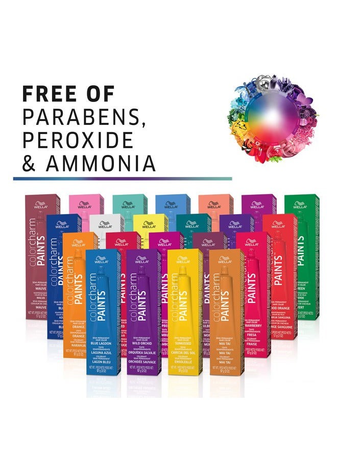 WELLA Color Charm COLORCHARM Paints Semi-Permanent Hair Dye for Temporary Hair Color| Intermixable Shades| Blue Lagoon| 2 Fl Oz - Image 3