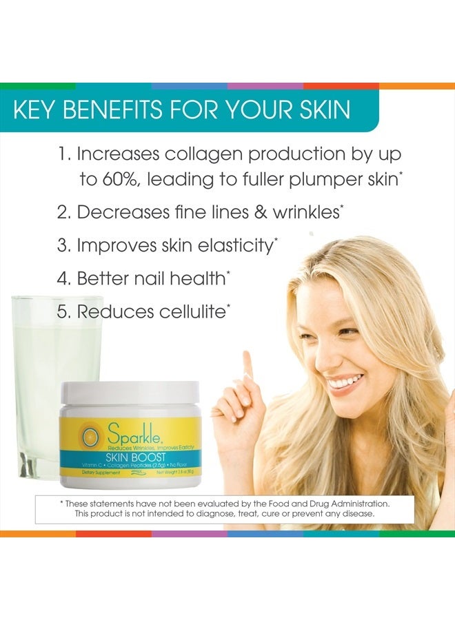 Sparkle Collagen مكمل تعزيز البشرة سباركل (بدون نكهة) [50 حصة] مسحوق بروتين ببتيدات الكولاجين فيريسول مع فيتامين C - Image 5
