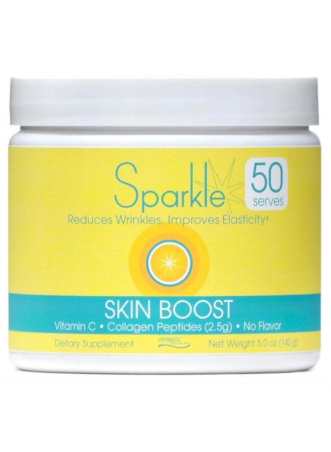 Sparkle Collagen مكمل تعزيز البشرة سباركل (بدون نكهة) [50 حصة] مسحوق بروتين ببتيدات الكولاجين فيريسول مع فيتامين C - Image 1