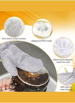 Generic New Multifunctional Wire Dishwashing Gloves, Insulated Waterproof and Protective Steel Wire Gloves for Cleaning Dishes, Drains, Tables and Stove Tops, Easy to Rinse (2 Pairs)  - Image 5